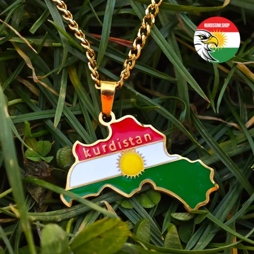 Kurdistan Kolyesi Gold (Sarı) Renkli & Yazılı | Paslanmaz Çelik