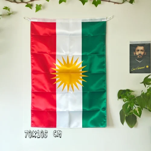 70x105 sade Kürdistan Bayrağı 100x150 cm Çift Taraf Baskılı Saten Kumaş Ala Rengin