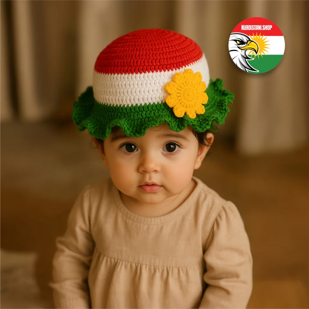 Baby-hat El Yapımı Kurdistan Bayraklı Bebek / Çocuk Beresi (1-5 yaş arası)
