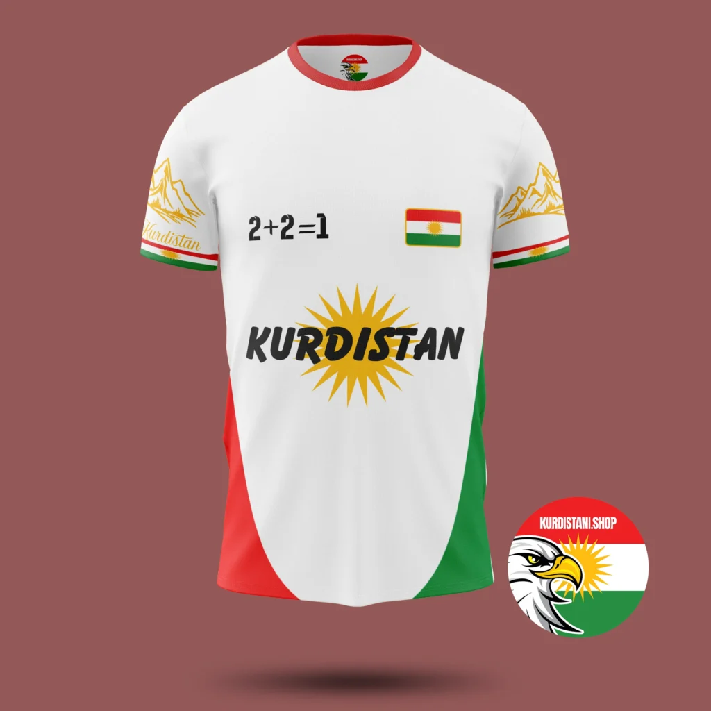 beyaz-sade KURDISTAN Bayrağı Desenli Forma