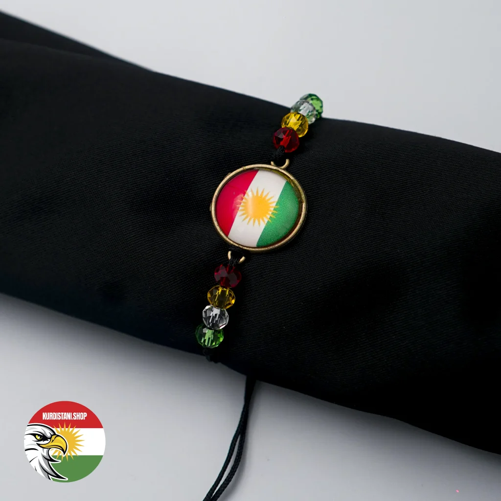 bileklk Kurdistan Bayraklı Siyah İpli Bileklik