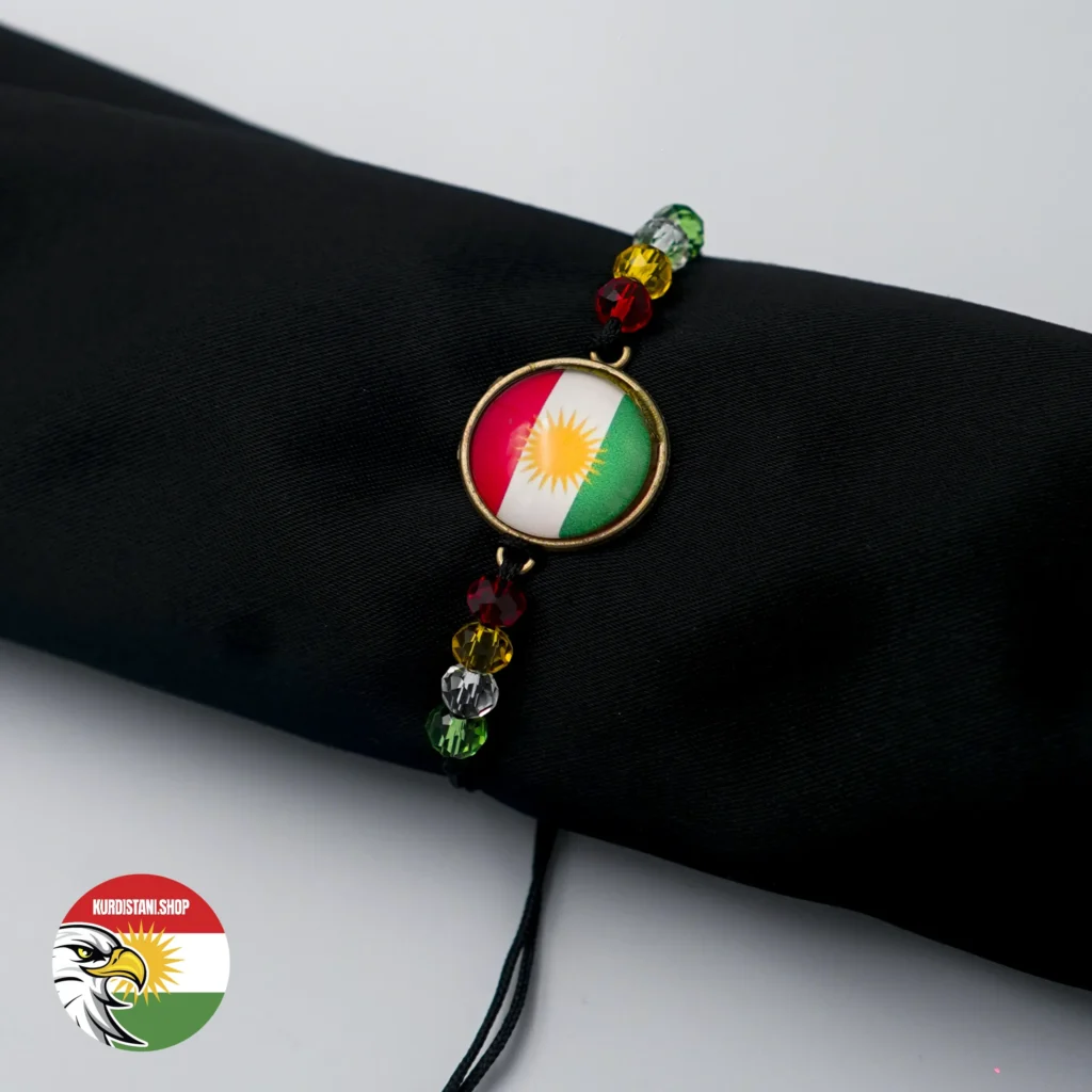 bileklk Kurdistan Bayraklı Siyah İpli Bileklik
