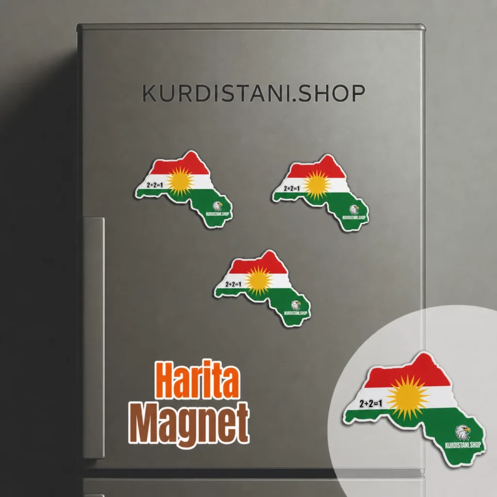 Kurdistan Haritası Magnet | 4 Parça Kurdistan Nostaloji Magnet