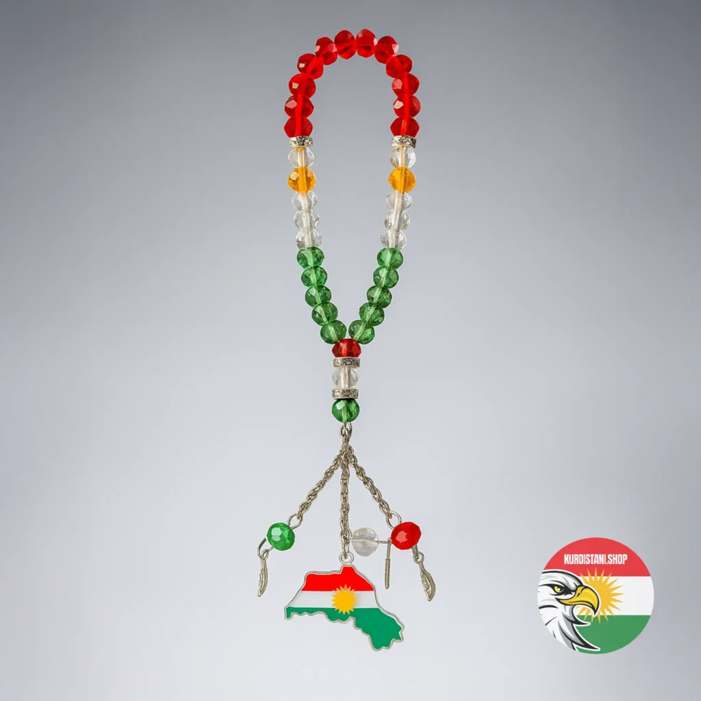 Kurdistan Haritalı Bayraklı Tesbih