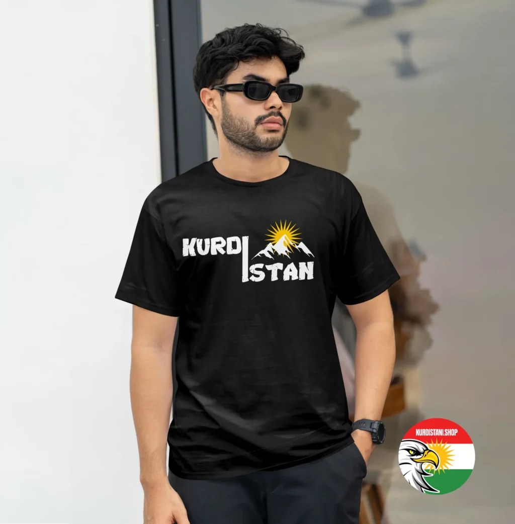 krddag Kaliteli Baskı Kurdistani Tişörtler Siyah Penye Kumaş