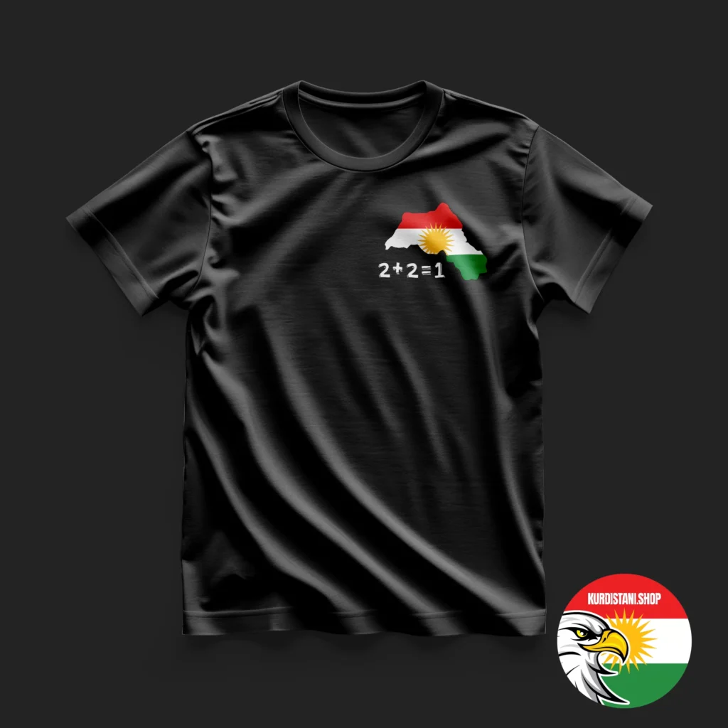 map221 Kaliteli Baskı Kurdistani Tişörtler Siyah Penye Kumaş