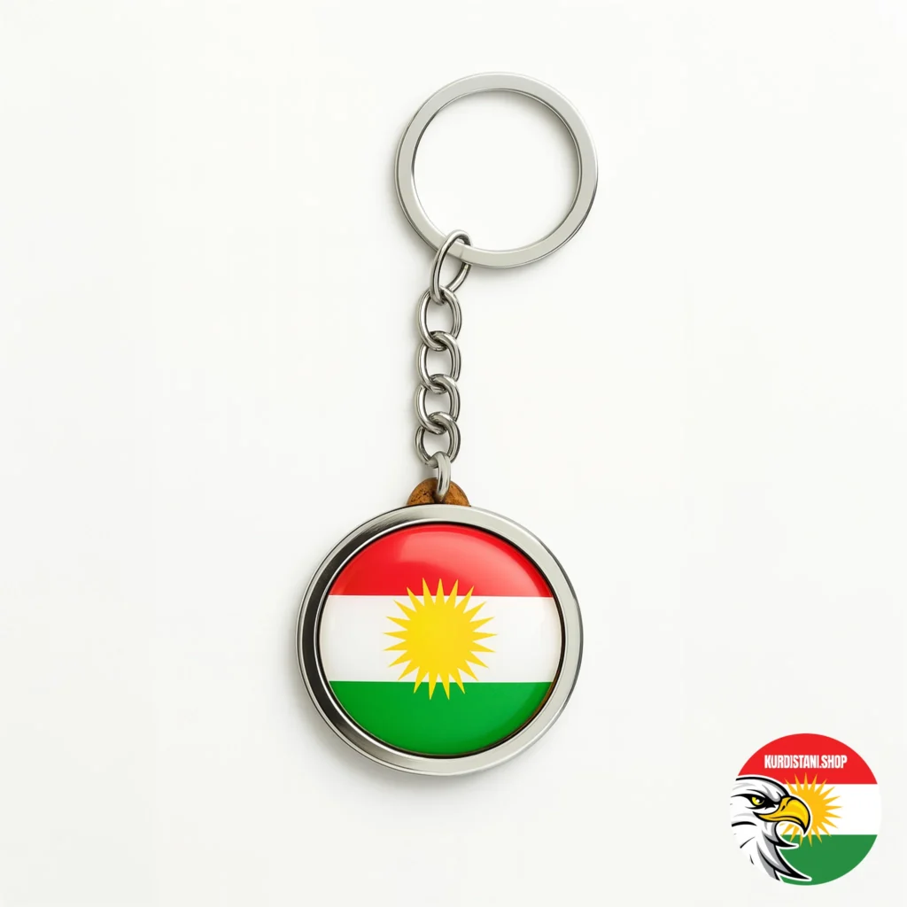 silver-anahtar Kurdistan Bayraklı Anahtarlık | Çift Taraflı Damla Etiketli Şık Anahtarlık