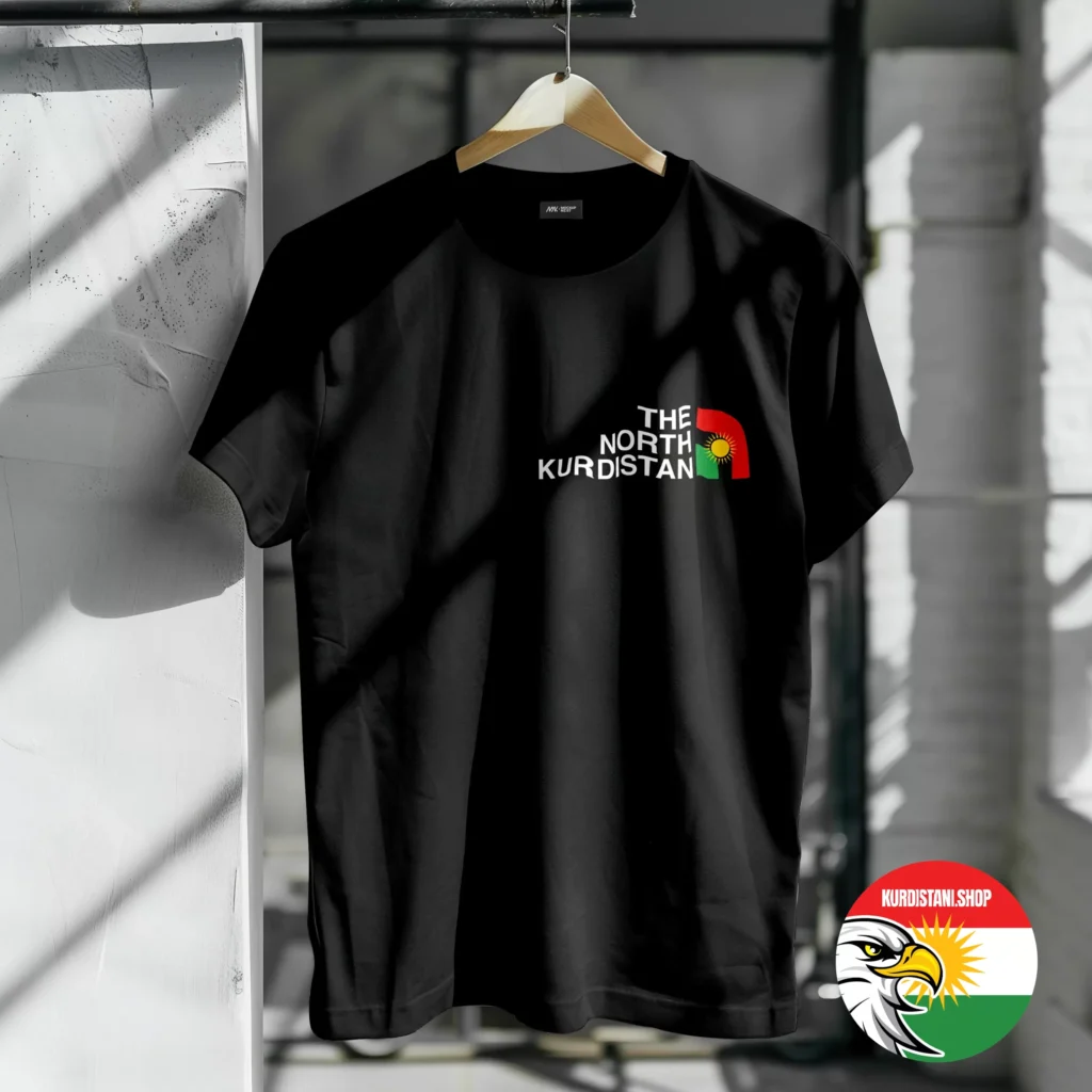 thenort Kaliteli Baskı Kurdistani Tişörtler Siyah Penye Kumaş