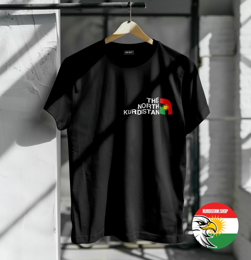 thenort Kaliteli Baskı Kurdistani Tişörtler Siyah Penye Kumaş