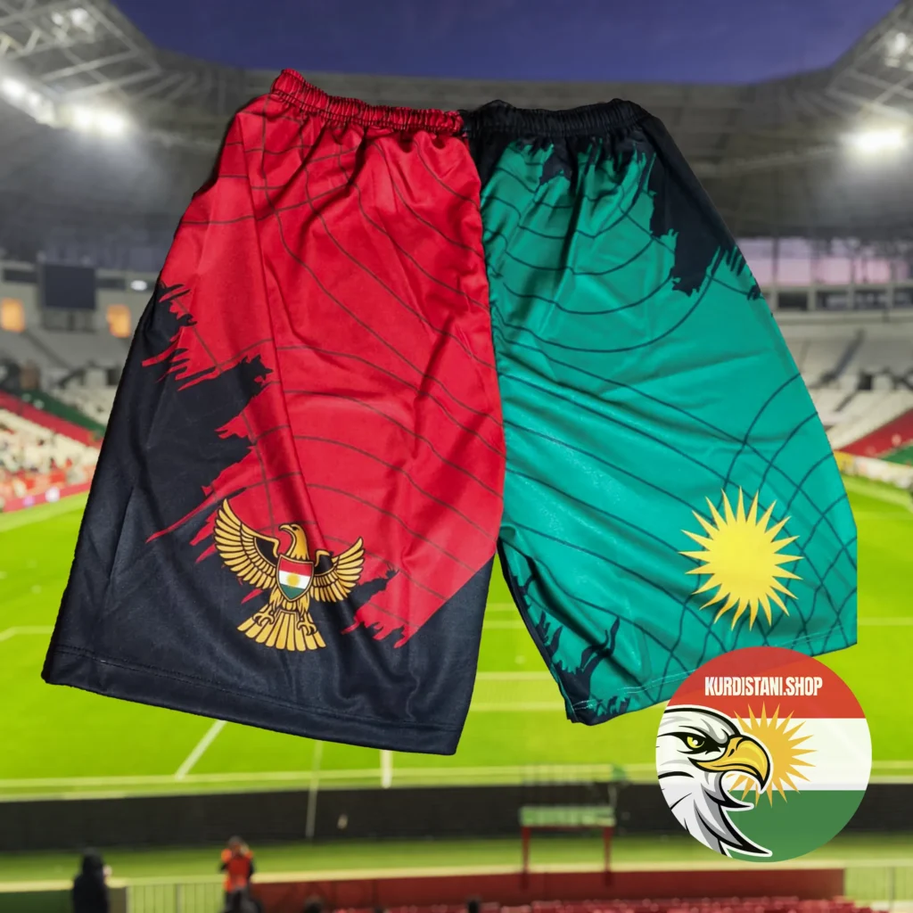 short-ras-arka Kurdistan Bayraklı Futbol Şortu - Soccer Short