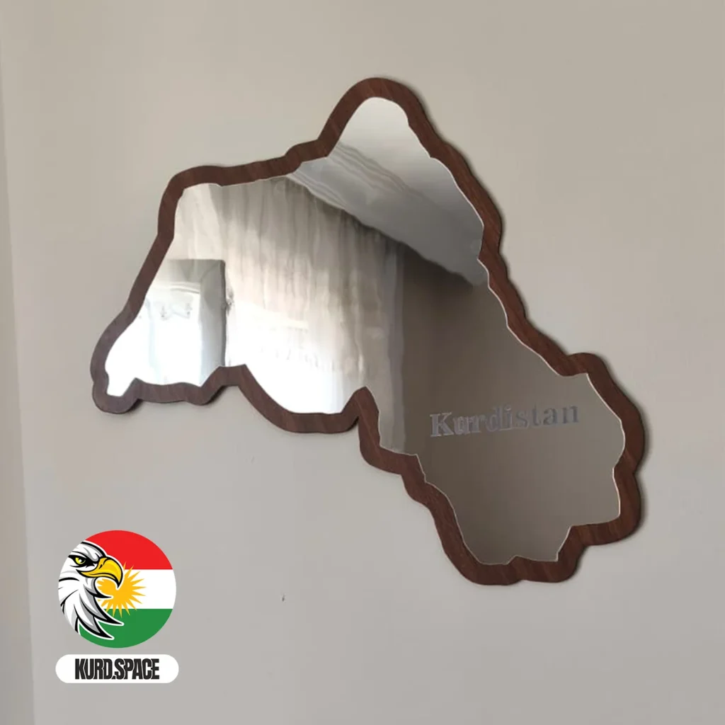 Kurdistan Haritası Dekorasyon Aynası Kurdistan yazılı