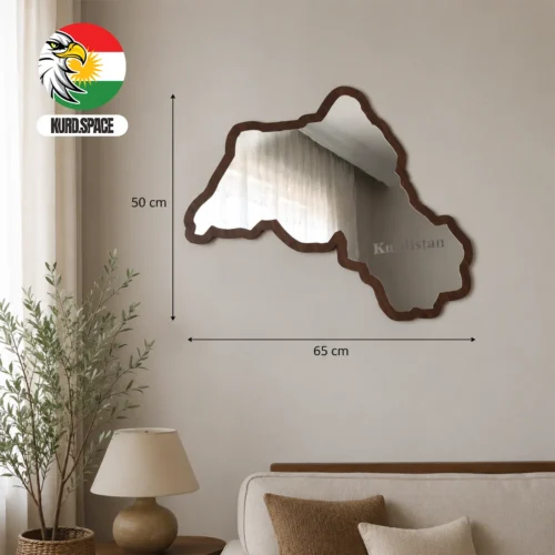 kurdistan-dekor Kurdistan Haritası Dekorasyon Aynası Kurdistan yazılı
